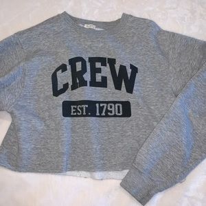 gray cropped brandy melville sweatshirt